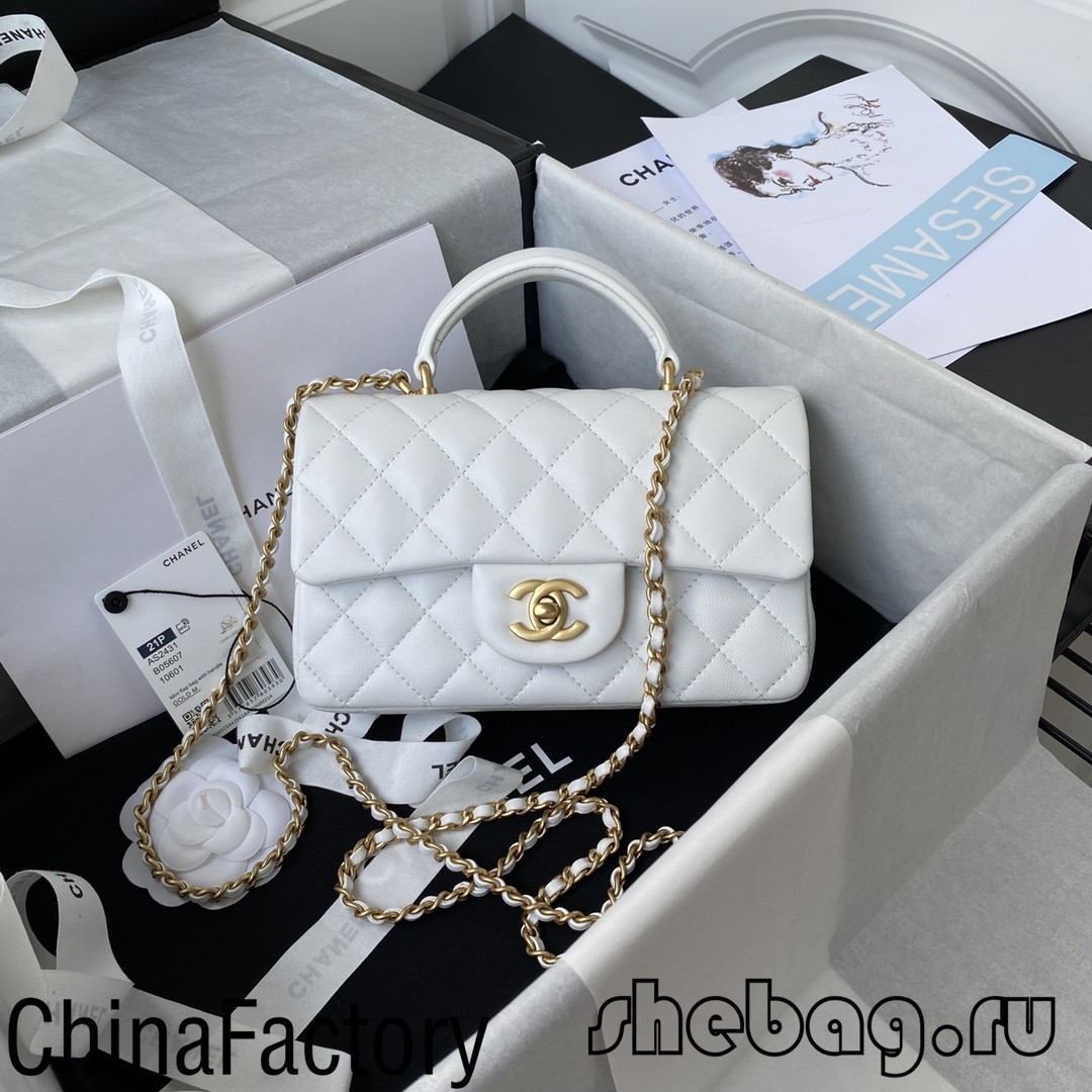 Héich Qualitéit Chanel Bag Replica: klassesch Klappe mat Grëff (2022 Hottest) - Bescht Qualitéit Fake Louis Vuitton Bag Online Store, Replica Designer Bag ru