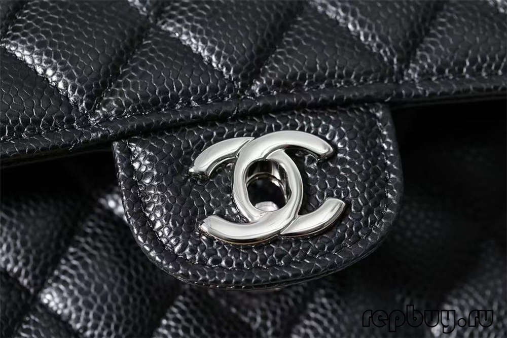 CHANEL Classic Flap top replica bags black silver buckle 25cm detail (2022 Latest)-Best Quality Fake Louis Vuitton Bag Online Store, Replica designer bag ru