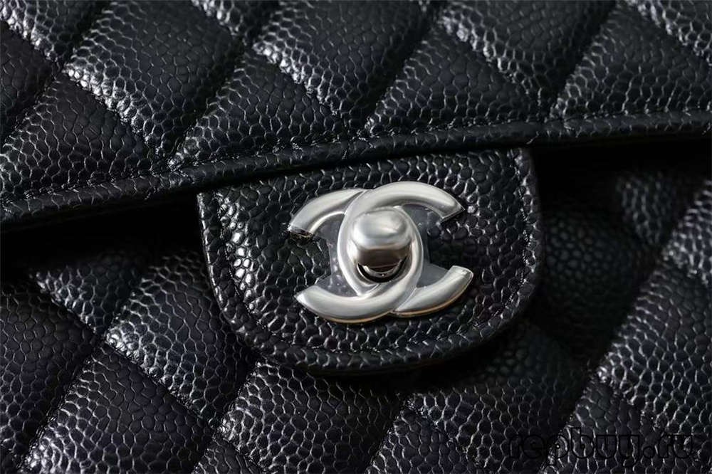 CHANEL Classic Flap top replica bags black silver buckle 25cm detail (2022 Latest)-Best Quality Fake Louis Vuitton Bag Online Store, Replica designer bag ru