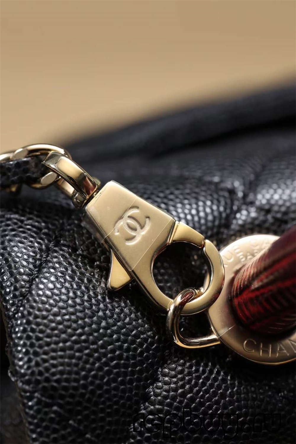 Chanel Coco Handle Black Gold Buckle Top Replica Handbag Logo and Engraving Details (2022 Edition)-Best Quality Fake Louis Vuitton Bag Online Store, Replica designer bag ru