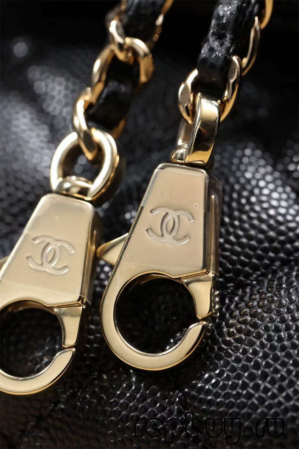 Chanel Coco Handle Black Gold Buckle Top Replica Handbag Logo and Engraving Details (2022 Edition)-Best Quality Fake Louis Vuitton Bag Online Store, Replica designer bag ru