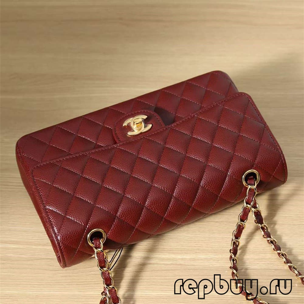 CHANEL Classic Flap top replica somas sarkanas 25 cm iekšējās kabatas detaļas (2022. gada izdevums) — labākās kvalitātes viltotās Louis Vuitton somas tiešsaistes veikals, dizainera somas kopija ru