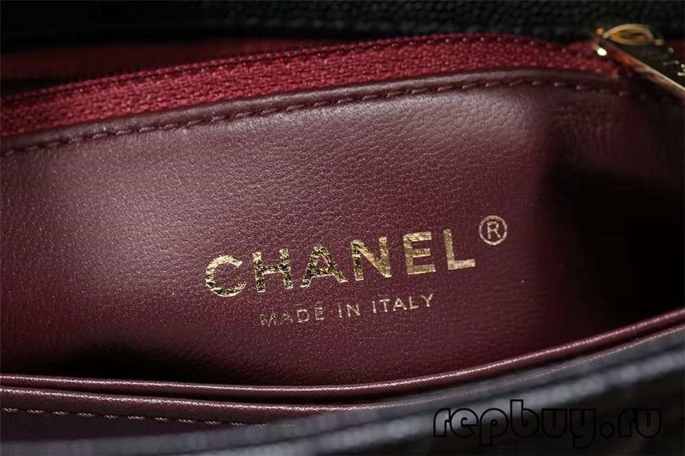 Geanta de mână Chanel Coco Handle replică de top cu hardware cu cataramă din aur negru și detaliu cu logo-ul dublu C (Cele mai recente 2022)-Magazin online de geanți fals Louis Vuitton de cea mai bună calitate, geantă de designer replică ru