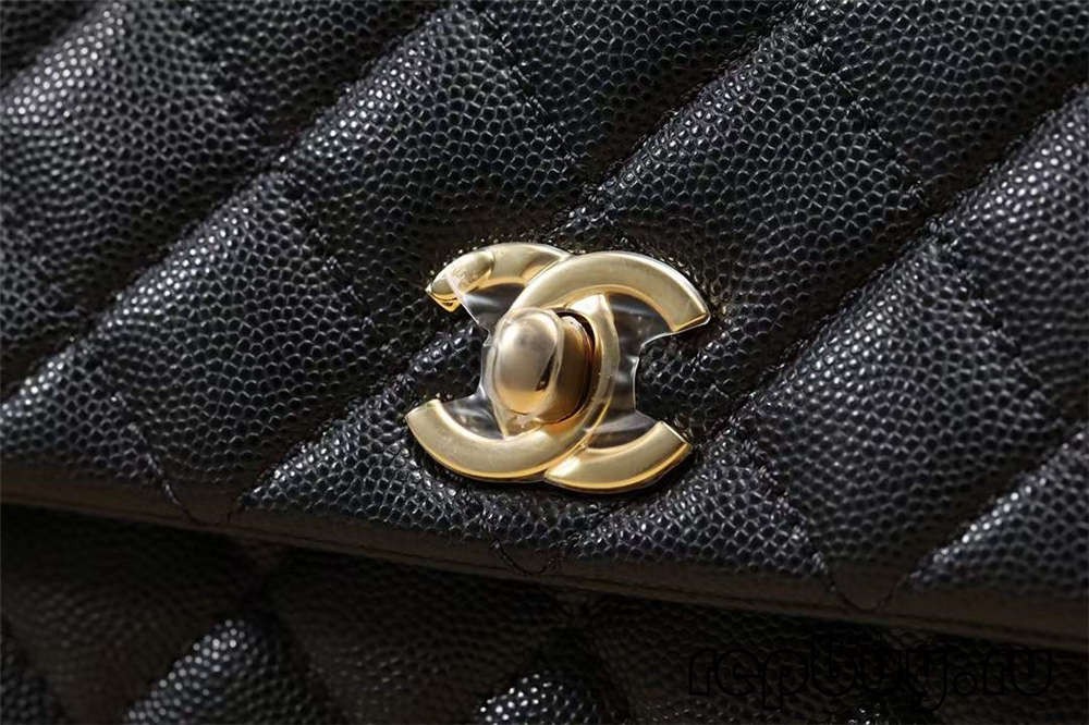 Chanel Coco Handle Top Replik-Handtaschen mit schwarzer Goldschnalle (Ausgabe 2022)