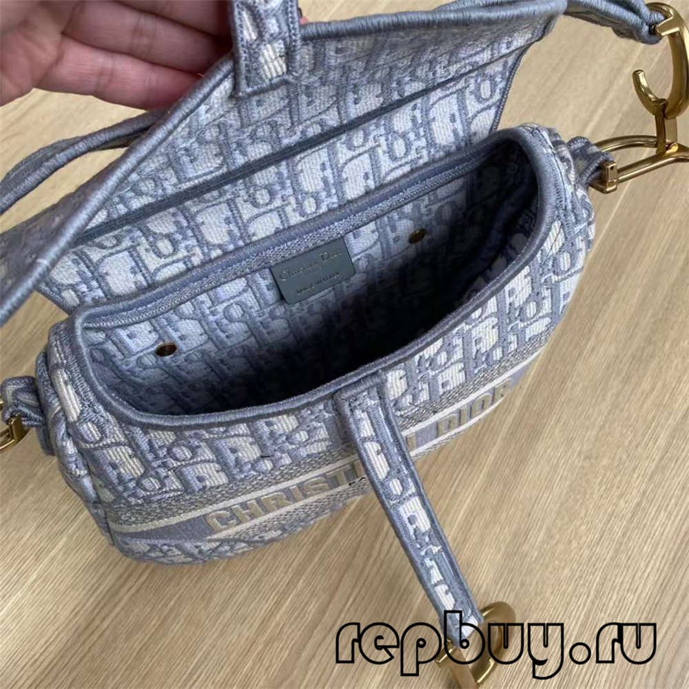 ʻO Dior Top Replica Saddle Bag Grey Embroidery Oblique Printed Inside Label Detail (2022 Hou loa)-Kōleʻa maikaʻi loa Fake Louis Vuitton Bag Online Store, Replica designer bag ru