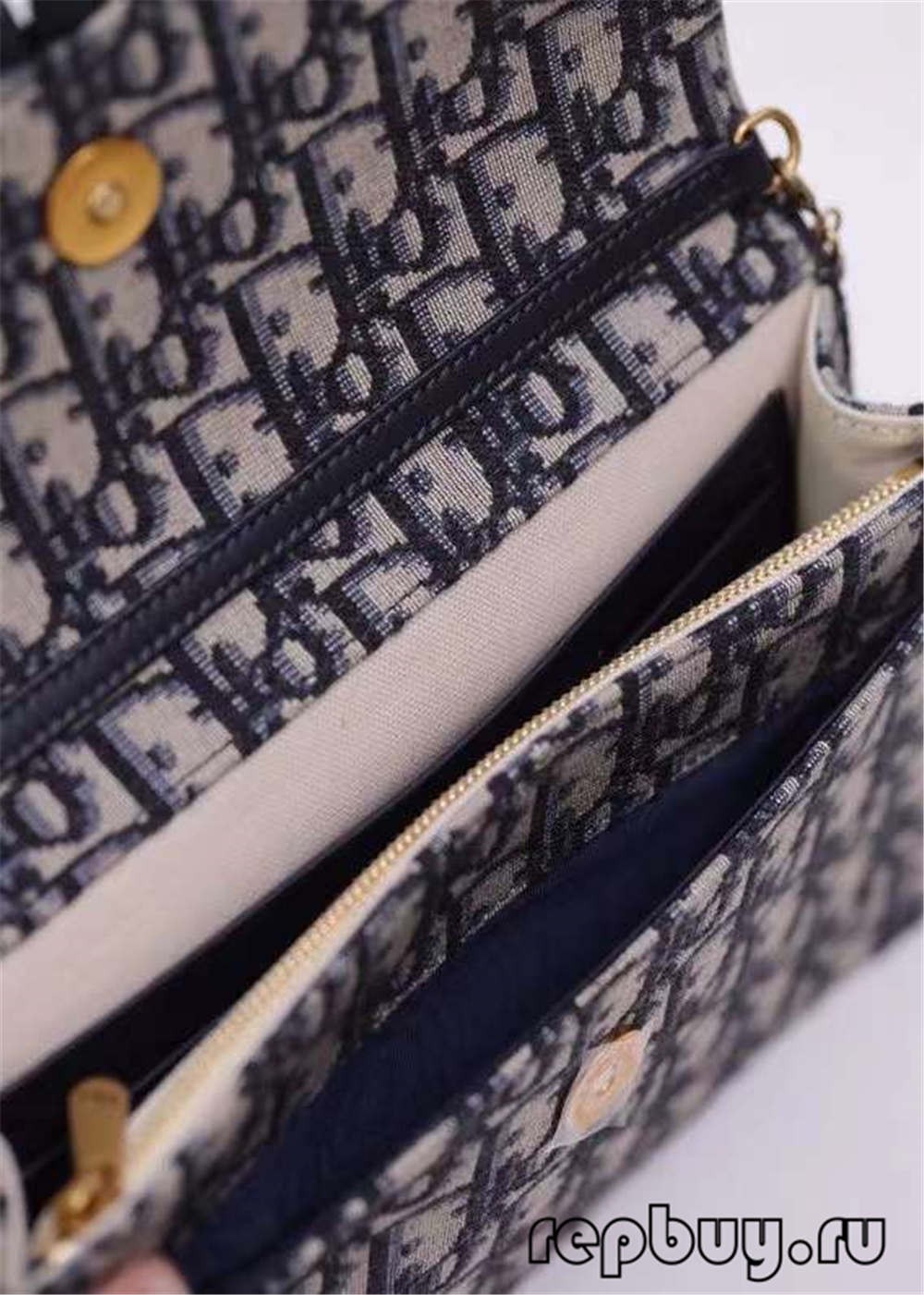 Beg klac pelana replika atas Dior 22sm kain jacquard biru Butiran kraf cetakan serong (Edisi 2022)-Kedai Dalam Talian Beg Louis Vuitton Palsu Kualiti Terbaik, Beg pereka replika ru