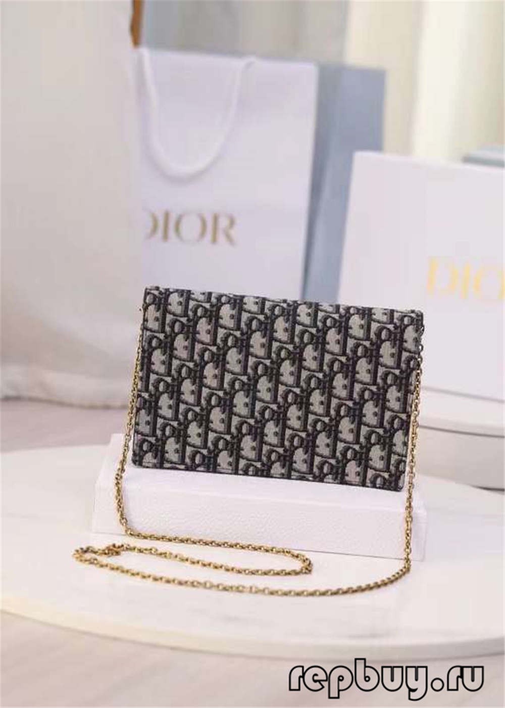 Dior top replika torebka na siodło 22cm niebieska tkanina żakardowa Ukośny nadruk (2022 Najnowszy)-najwyższa jakość Fake Louis Vuitton Bag Online Store, projektant repliki torebka.