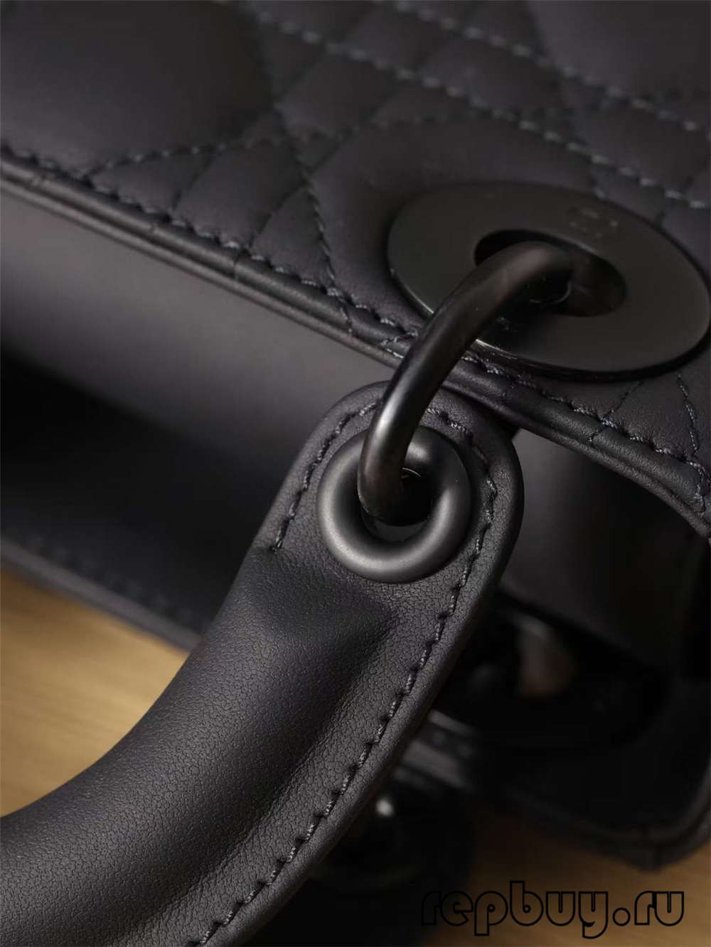 LADY DIOR Mini Black Top Replica Handbag Matte Cowhide Detail (2022 Updated)-Best Quality Fake Louis Vuitton Bag Online Store, Replica designer bag ru