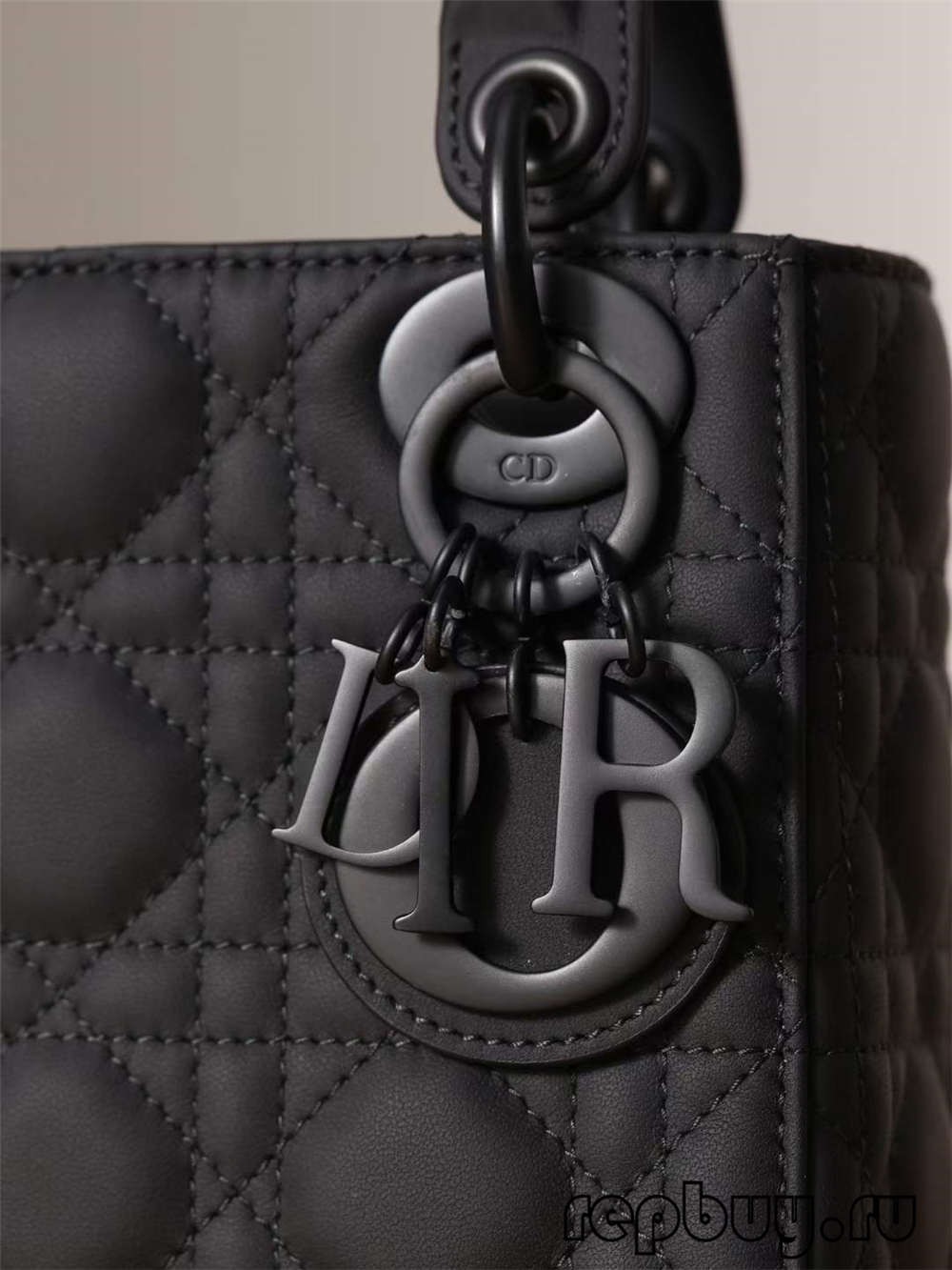LADY DIOR Mini Black Top Replica Handbag Matte Cowhide Detail (2022 Updated)-Best Quality Fake Louis Vuitton Bag Online Store, Replica designer bag ru