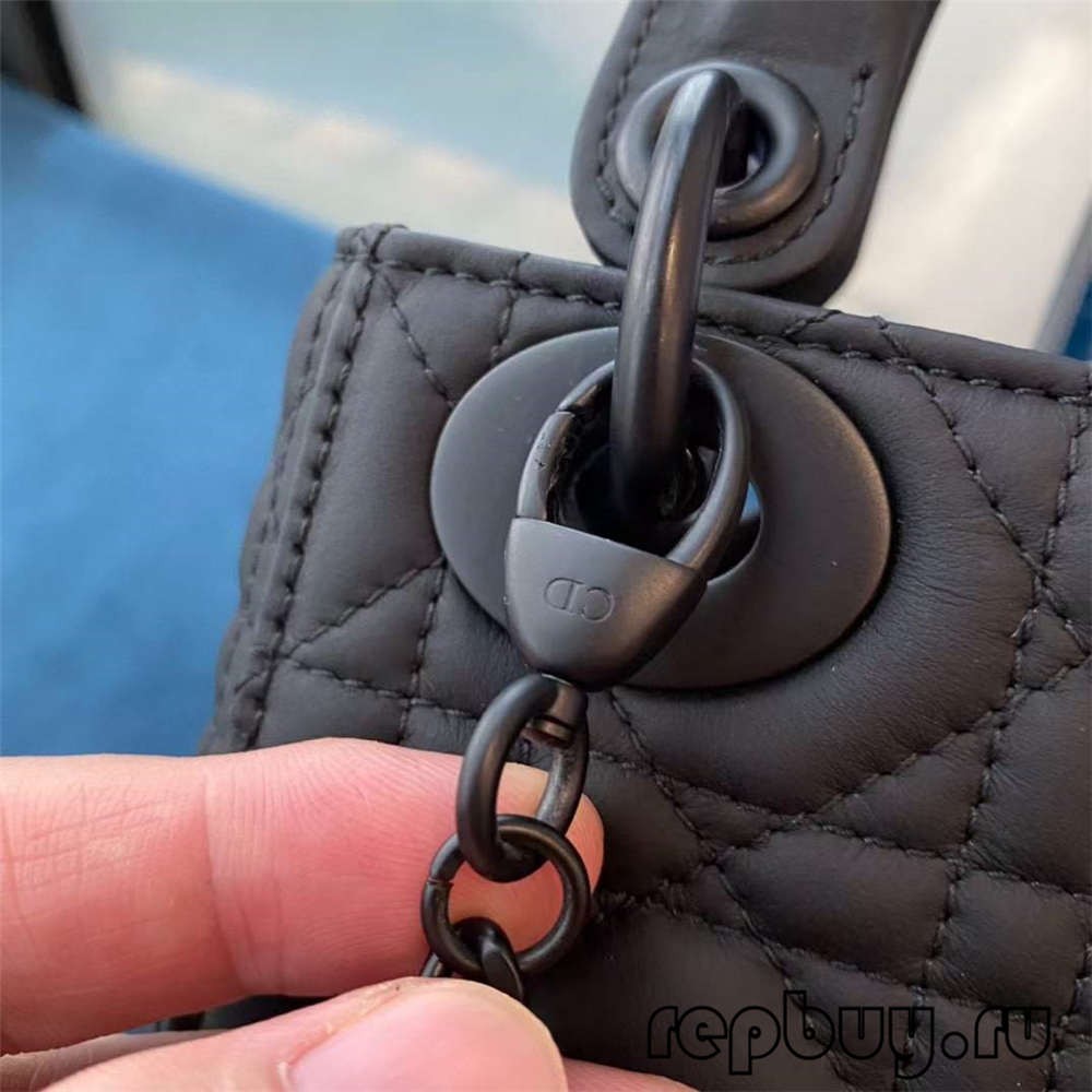 LADY DIOR Mini Black Top Repliki torebek Matowa skóra bydlęca Prawdziwa lub fałszywa czek (specjalne 2022)-najwyższa jakość fałszywe torebki Louis Vuitton Sklep internetowy, torebka projektanta replik.