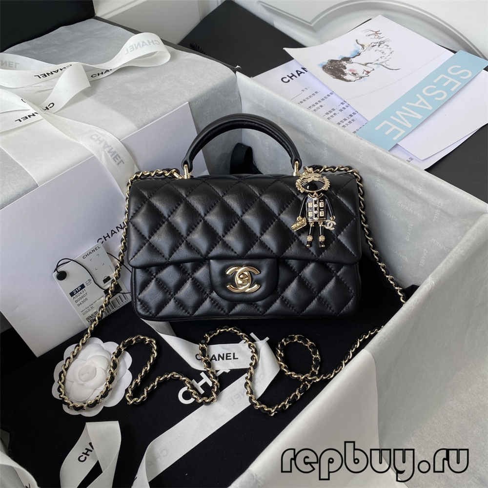 Chanel Mini classic flap handle Yakanakisa mhando Replica mabhegi (2022 achangoburwa)-Best Quality Fake Louis Vuitton Bag Online Store, Replica mugadziri bag ru