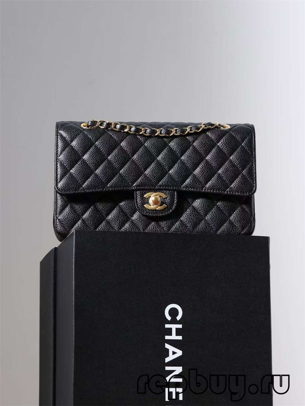 Shebag Best Seller de todos los tiempos——Top Replica Chanel's Most Classic Medium 25cm Classic Flap (Chanel CF Caviar Leather Black) (2022 actualizado)-Mejor calidad Fake Louis Vuitton Bag Online Store, Replica designer bag ru