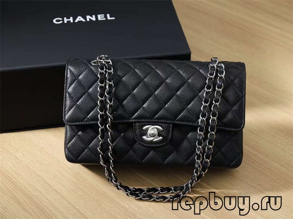 Shebag ขายดีที่สุดตลอดกาล —— แบบจำลองยอดนิยมของ Chanel คลาสสิกที่สุดขนาดกลาง 25 ซม. Classic Flap (Chanel CF Caviar Leather Black) (อัปเดต 2022) - ร้านค้าออนไลน์กระเป๋า Louis Vuitton ปลอมคุณภาพดีที่สุด, กระเป๋าออกแบบจำลอง ru