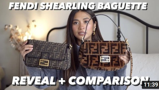 ჩანთა გამოავლინა + რა არის ჩემს ჩანთაში - Fendi shearling zucca baguette-საუკეთესო ხარისხის ყალბი დიზაინერის ჩანთა მიმოხილვა, რეპლიკა დიზაინერის ჩანთა ru