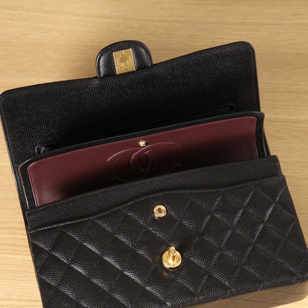 Chip Updated！Shebag Chanel medium (25cm) Classic Flap bag with gold hardware (2023 Week 43)-उत्तम गुणवत्ता नकली लुई Vuitton बैग ऑनलाइन स्टोर, प्रतिकृति डिजाइनर बैग ru