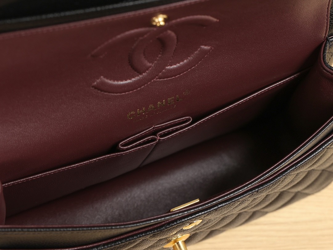 Chip Updated！Shebag Chanel medium (25cm) Classic Flap bag with gold hardware (2023 Week 43)-Best Quality Fake Louis Vuitton Bag Online Store, Replica designer bag ru