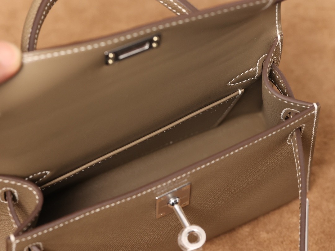 How great quality of Shebag Handmade Grey Mini Kelly 2 in Epsom leather? (2024 Week 5 Grey)-Najlepsza jakość fałszywych torebek Louis Vuitton Sklep internetowy, projektant repliki torebki ru