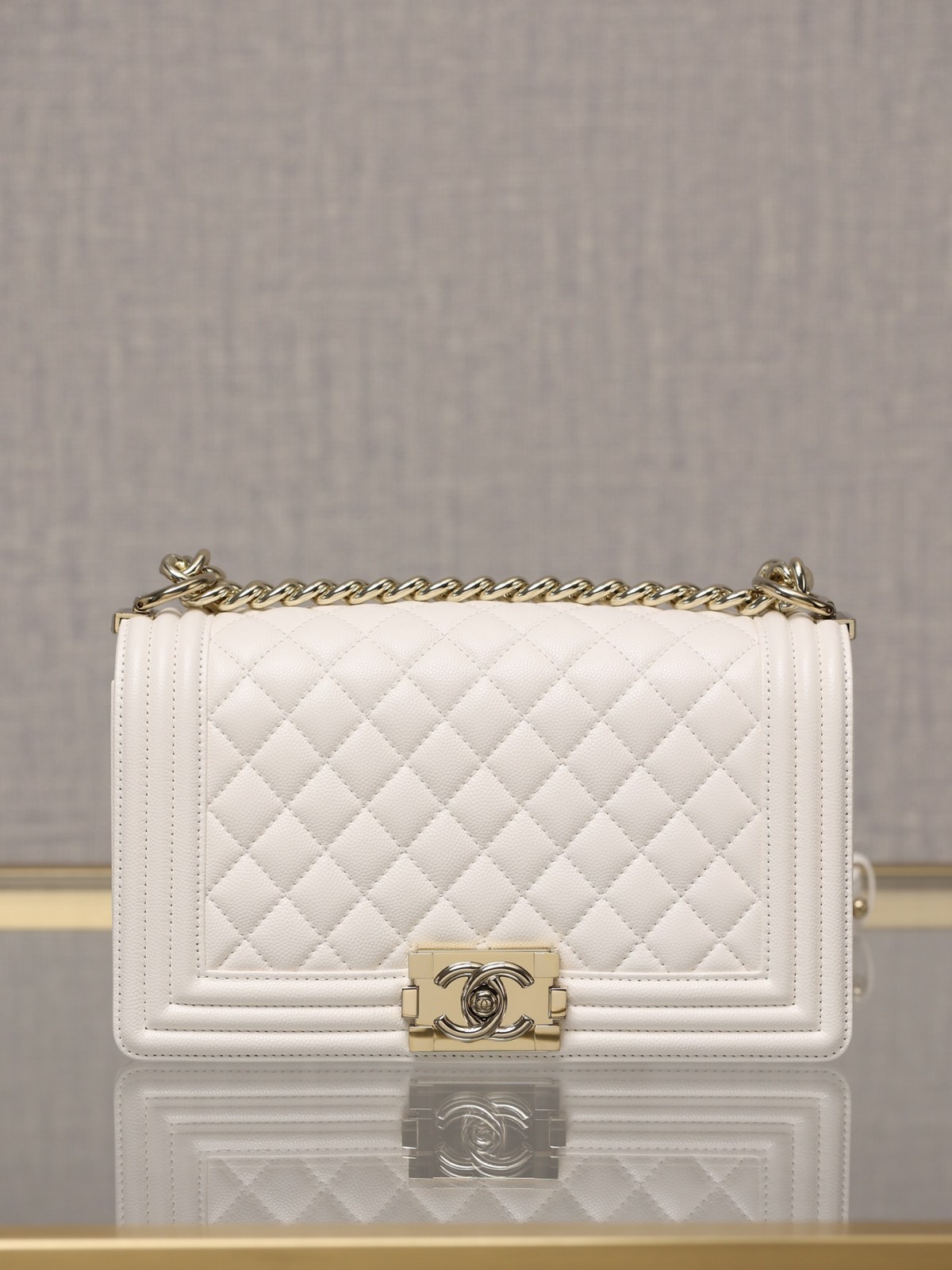 Chanel Leboy small white gold bag full review（2024 Aug updated）-Labākās kvalitātes viltotās Louis Vuitton somas tiešsaistes veikals, dizaineru somas kopija ru