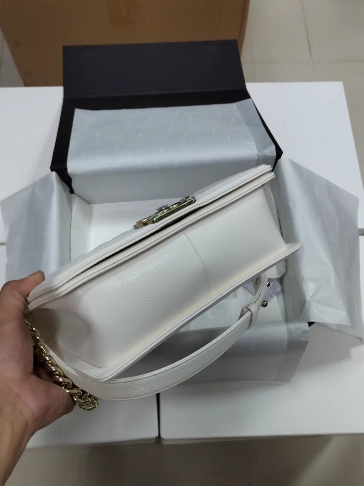 Chanel Leboy small white gold bag full review（2024 Aug updated）-Best Quality Fake designer Bag Review, Replica designer bag ru