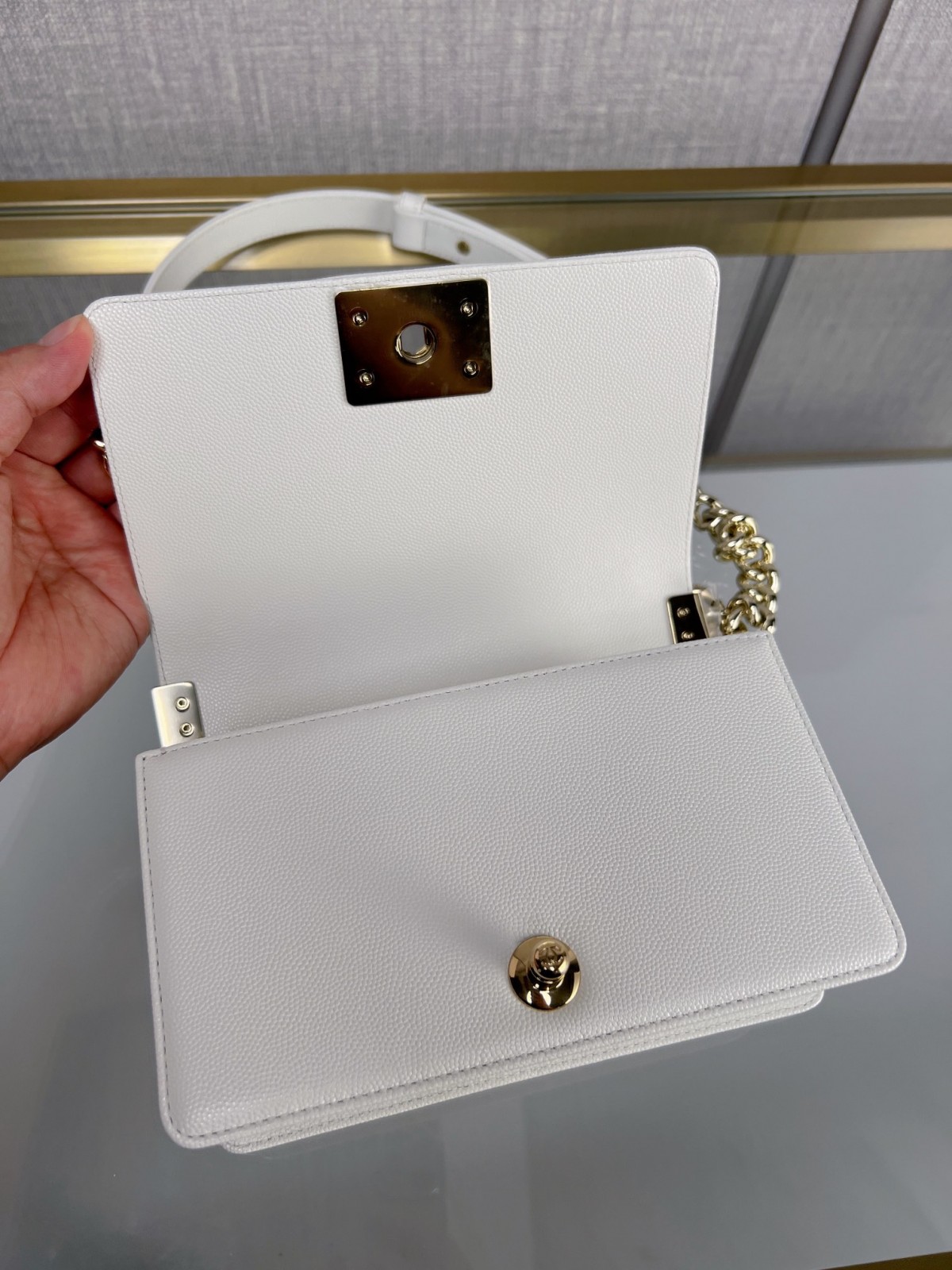 Chanel Leboy small white gold bag full review（2024 Aug updated）-Toko Online Tas Louis Vuitton Palsu Kualitas Terbaik, Tas desainer replika ru