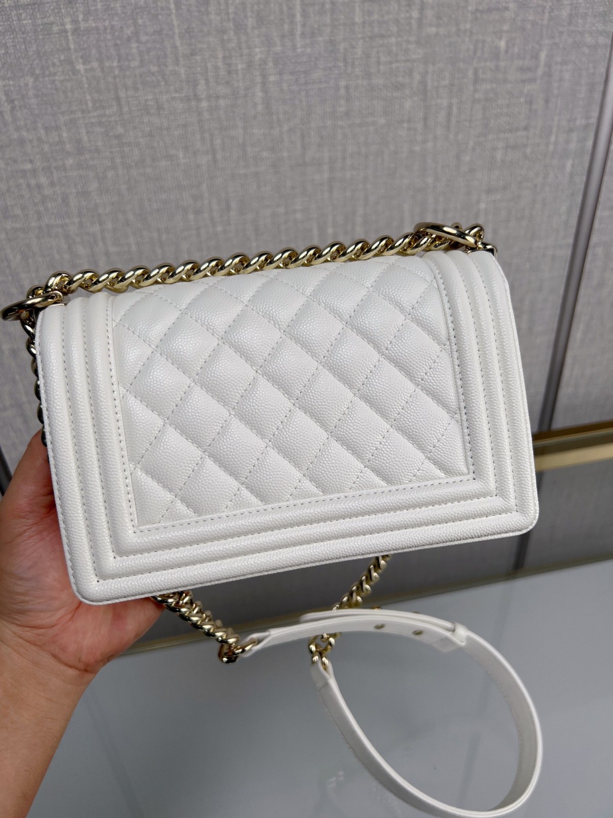 Chanel Leboy small white gold bag full review（2024 Aug updated）-Negoziu in linea di borse Louis Vuitton falsi di migliore qualità, borsa di design di replica ru