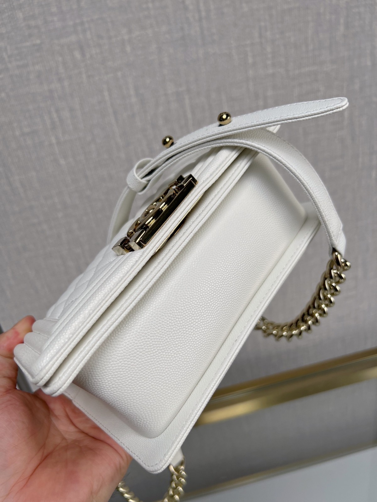 Chanel Leboy small white gold bag full review（2024 Aug updated）-Best Quality Fake Louis Vuitton Bag Online Store, Replica designer bag ru