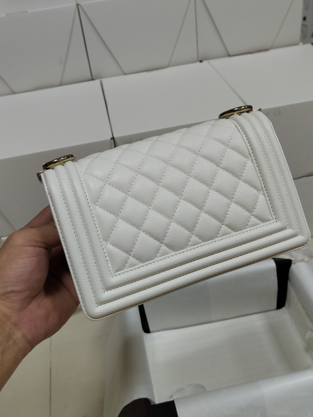 Chanel Leboy small white gold bag full review（2024 Aug updated）-Best Quality Fake Louis Vuitton Bag Online Store, Replica designer bag ru