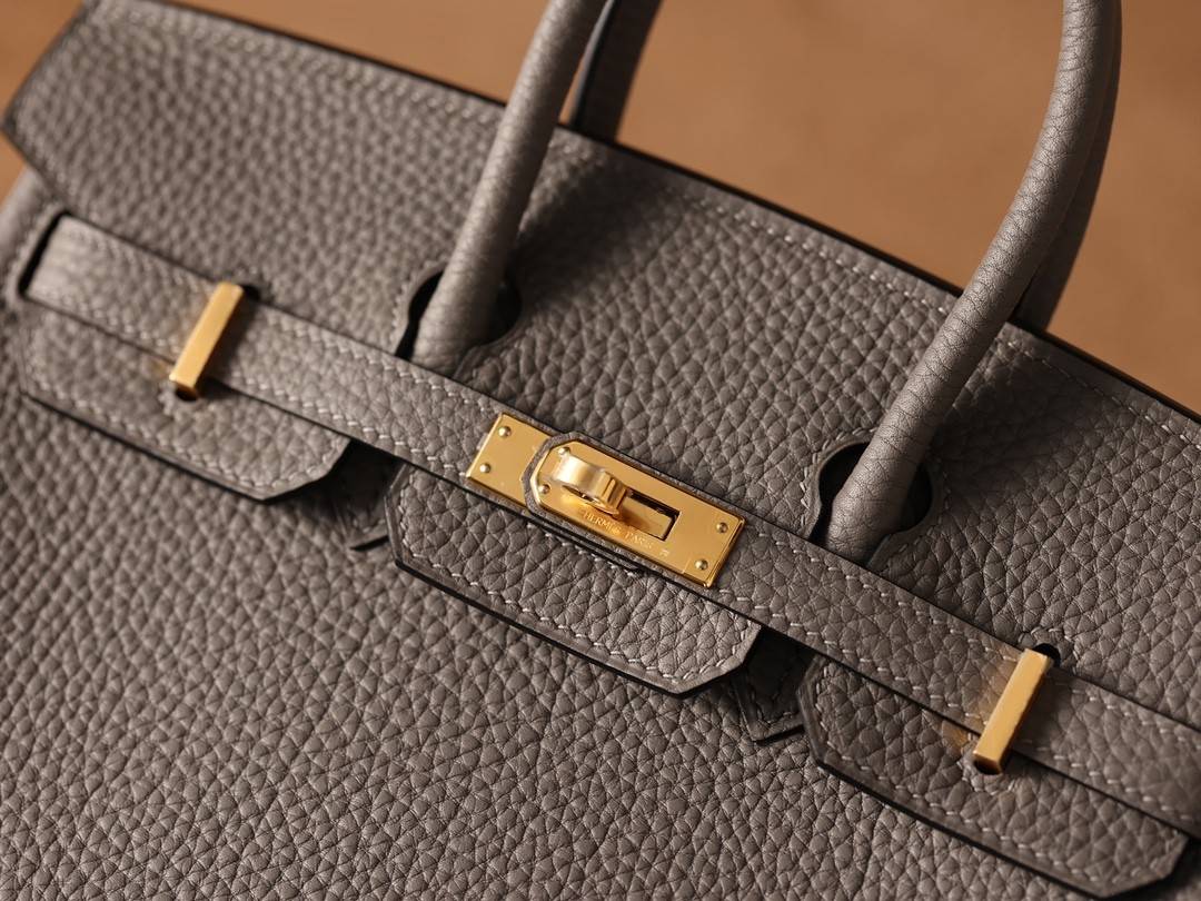 Shebag fully handmade Birkin 25 bag grey and gold full review（2024 Aug updated）-בעסטער קוואַליטעט שווינדל לוי ווויטטאָן באַג אָנליין קראָם, רעפּליקע דיזיינער זעקל רו