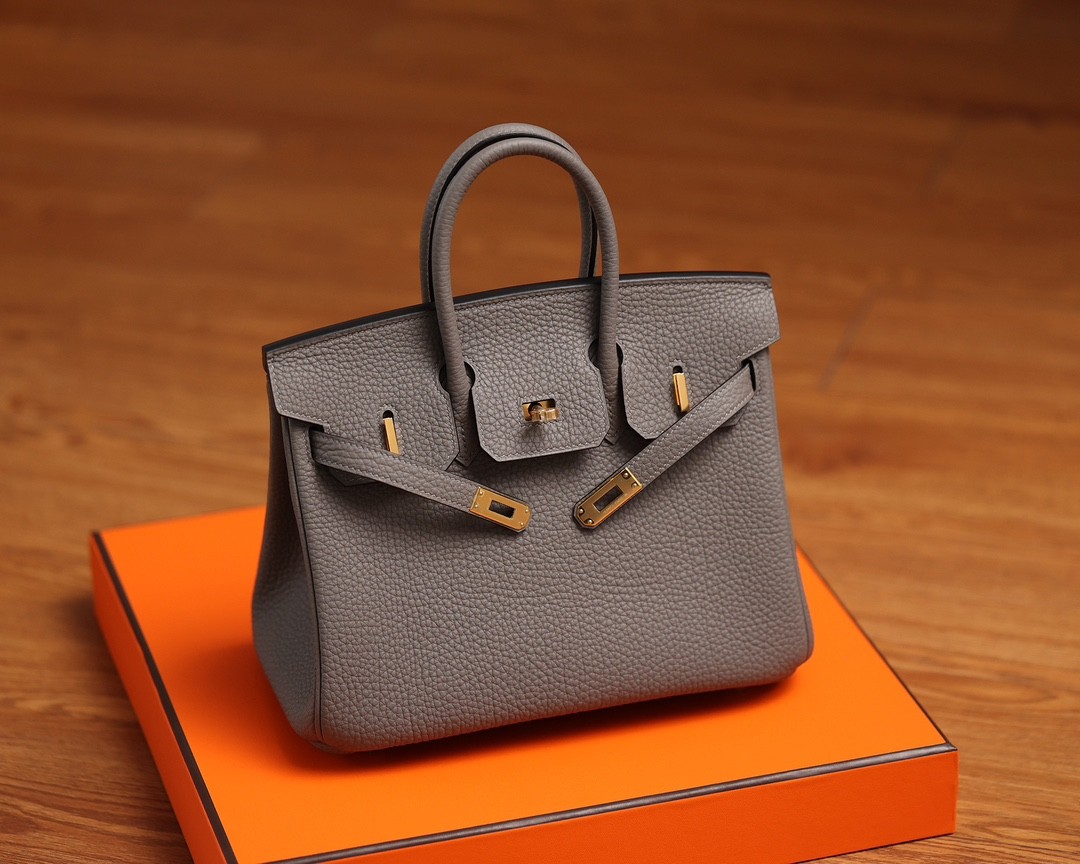 Shebag fully handmade Birkin 25 bag grey and gold full review（2024 Aug updated）-Negozio in linea della borsa falsa di Louis Vuitton di migliore qualità, borsa del progettista della replica ru