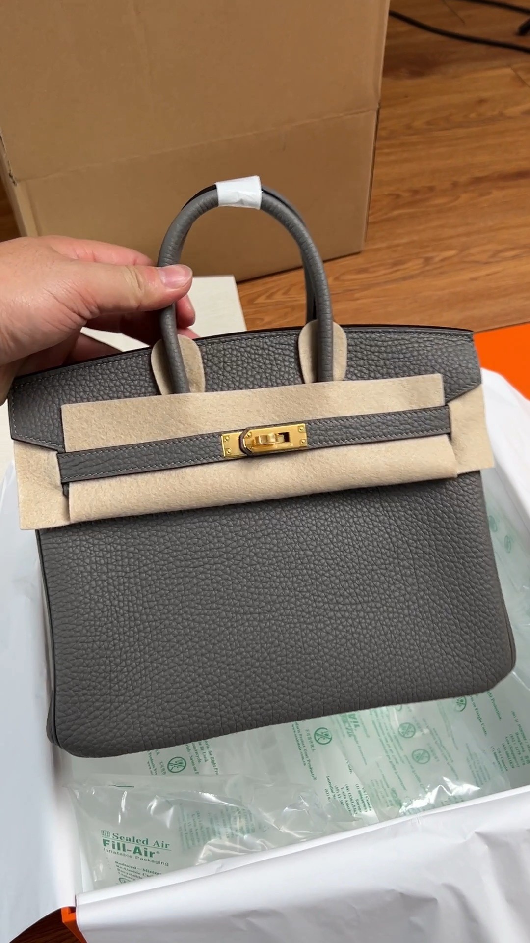 Shebag fully handmade Birkin 25 bag grey and gold full review（2024 Aug updated）-Tulaga sili ona lelei Fake Louis Vuitton Bag Faleoloa i luga ole laiga, Replica designer bag ru