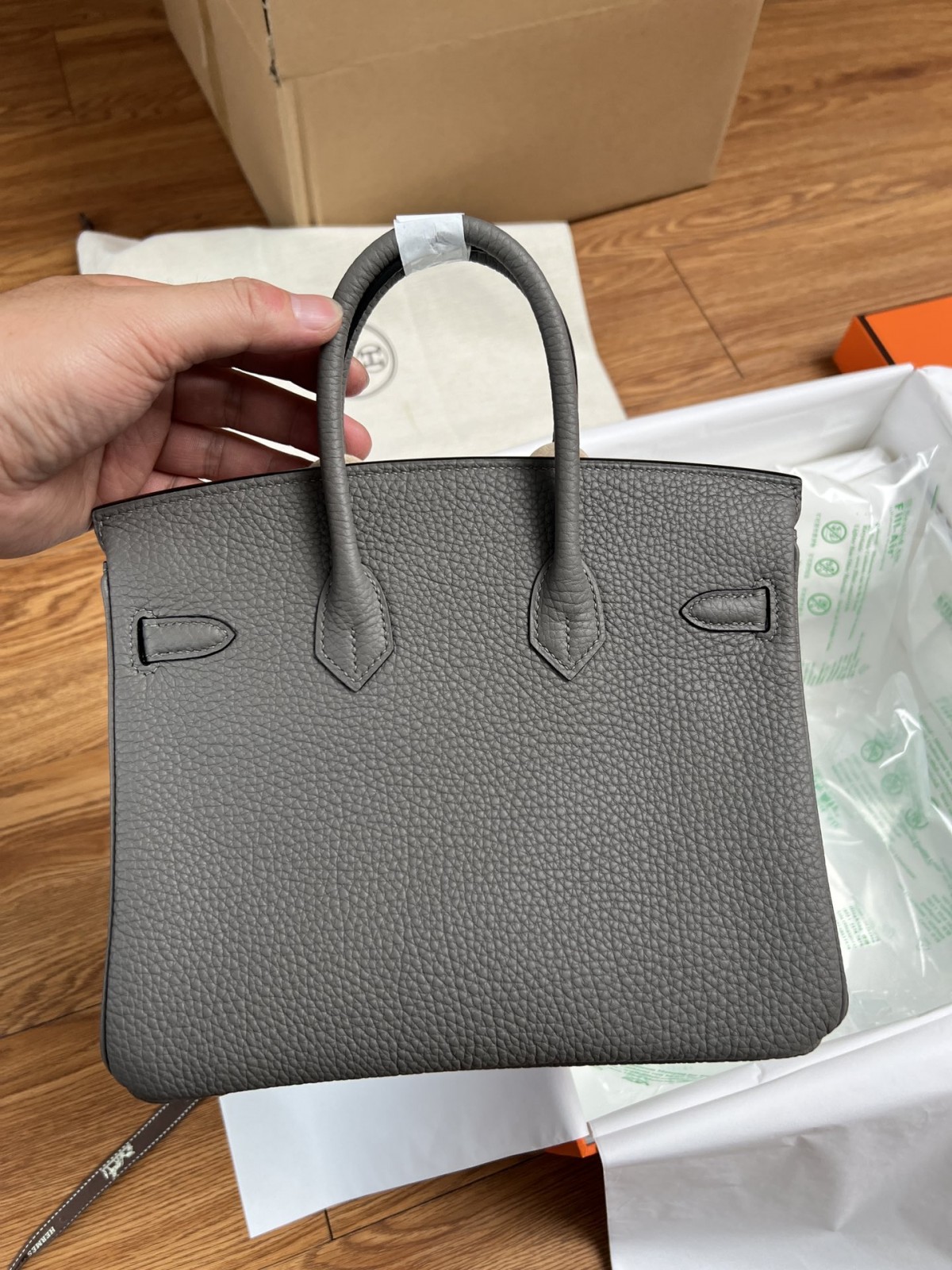 Shebag fully handmade Birkin 25 bag grey and gold full review（2024 Aug updated）-Duka la Mtandaoni la Begi Bandia ya Louis Vuitton ya Ubora, Begi la wabuni wa Replica ru