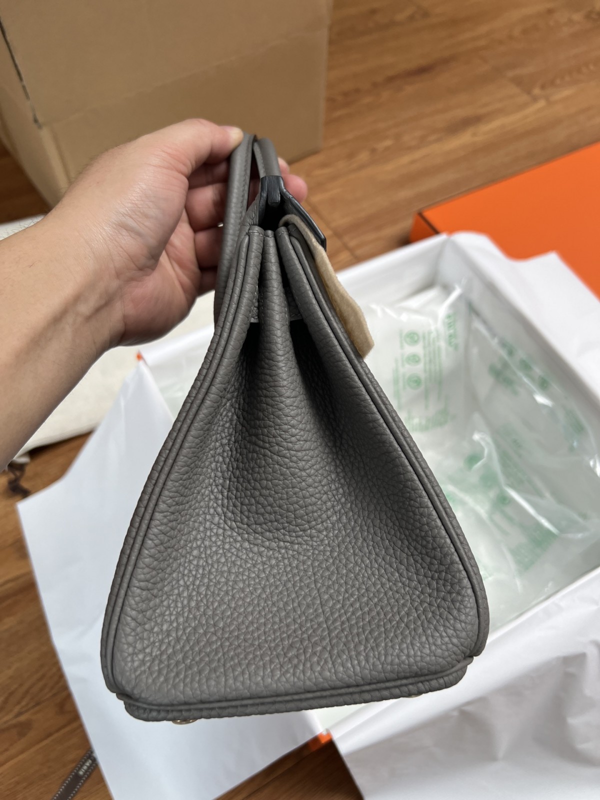 Shebag fully handmade Birkin 25 bag grey and gold full review（2024 Aug updated）-ਵਧੀਆ ਕੁਆਲਿਟੀ ਨਕਲੀ ਲੁਈਸ ਵਿਟਨ ਬੈਗ ਔਨਲਾਈਨ ਸਟੋਰ, ਰਿਪਲੀਕਾ ਡਿਜ਼ਾਈਨਰ ਬੈਗ ru