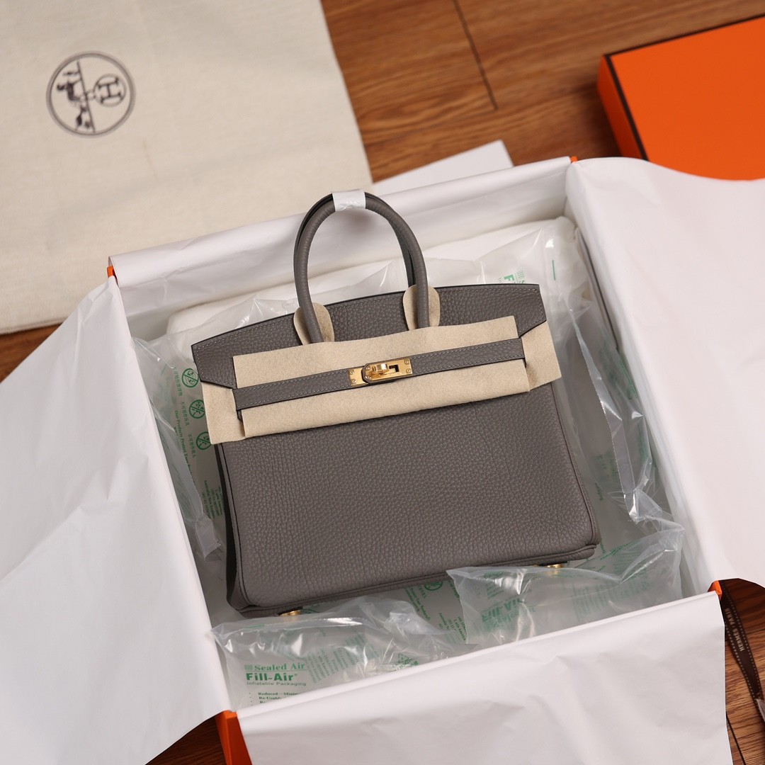 Shebag fully handmade Birkin 25 bag grey and gold full review（2024 Aug updated）-အရည်အသွေးအကောင်းဆုံးအတု Louis Vuitton Bag အွန်လိုင်းစတိုး၊ ပုံစံတူဒီဇိုင်နာအိတ် ru