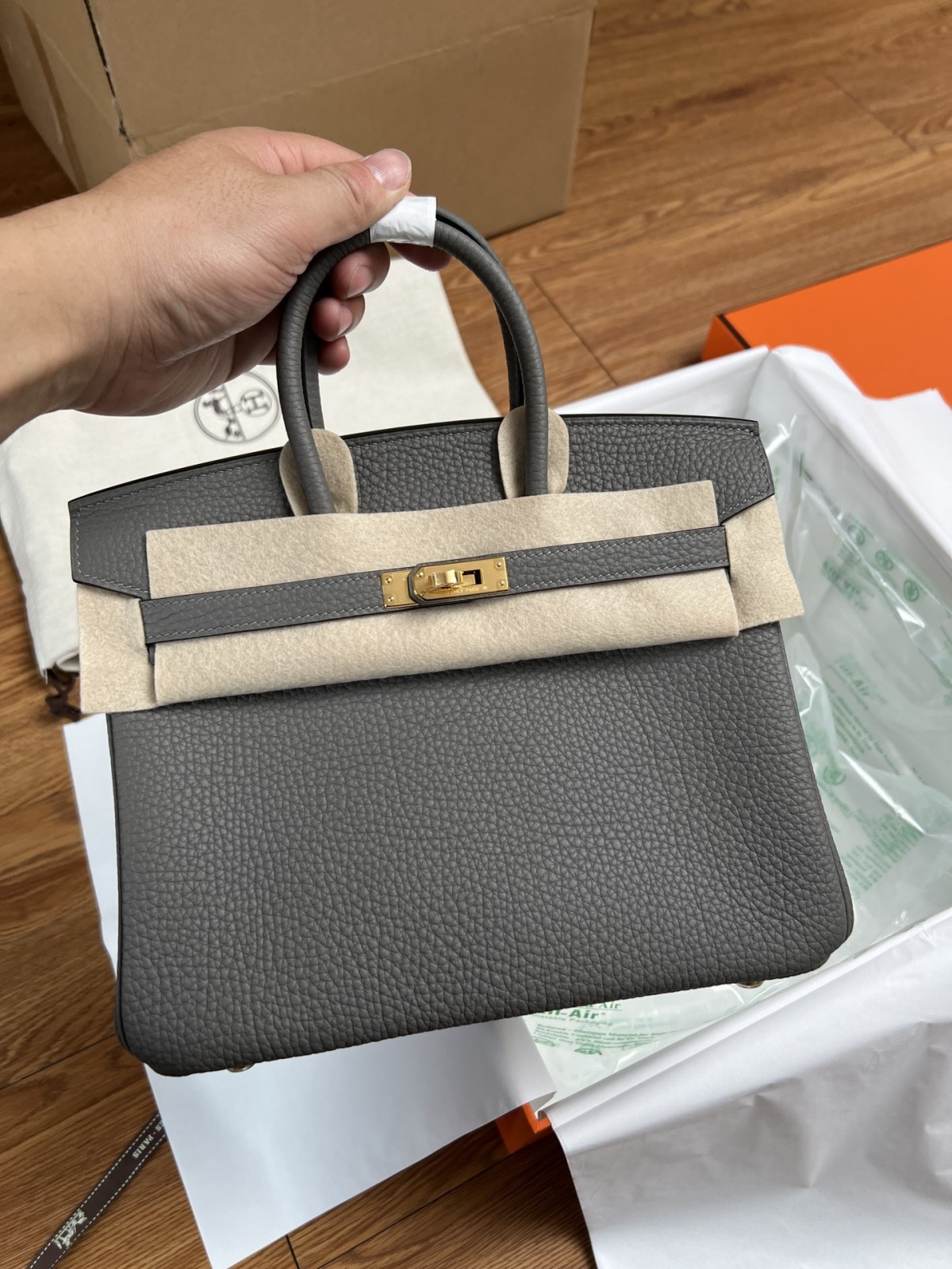 Shebag fully handmade Birkin 25 bag grey and gold full review（2024 Aug updated）-Beste Qualität gefälschte Louis Vuitton-Taschen Online-Shop, Replik-Designer-Tasche ru