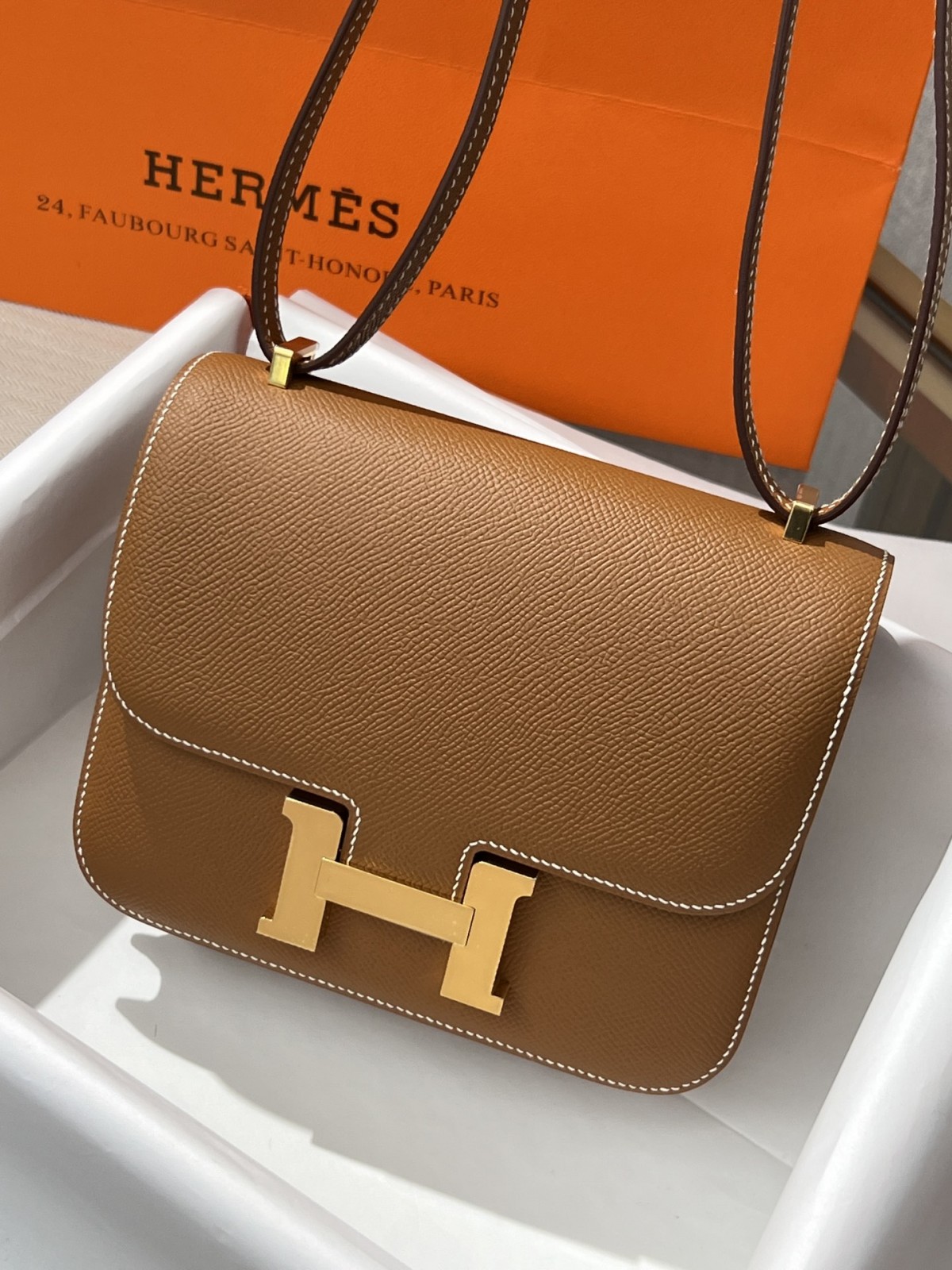 Shebag VS Authentic! Hermes Constance 19 in golden brown (2024 Sep updated)-Magazin online de geanți Louis Vuitton fals de cea mai bună calitate, geantă de designer replica ru