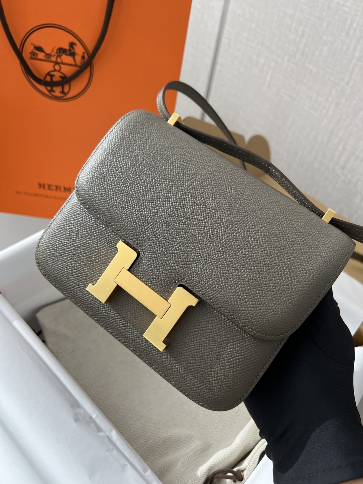 Shebag fully handmade Hermes Constance 19 in grey (2024 Oct updated)-Best Quality Fake Louis Vuitton Bag Online Store ، حقيبة مصمم طبق الأصل ru