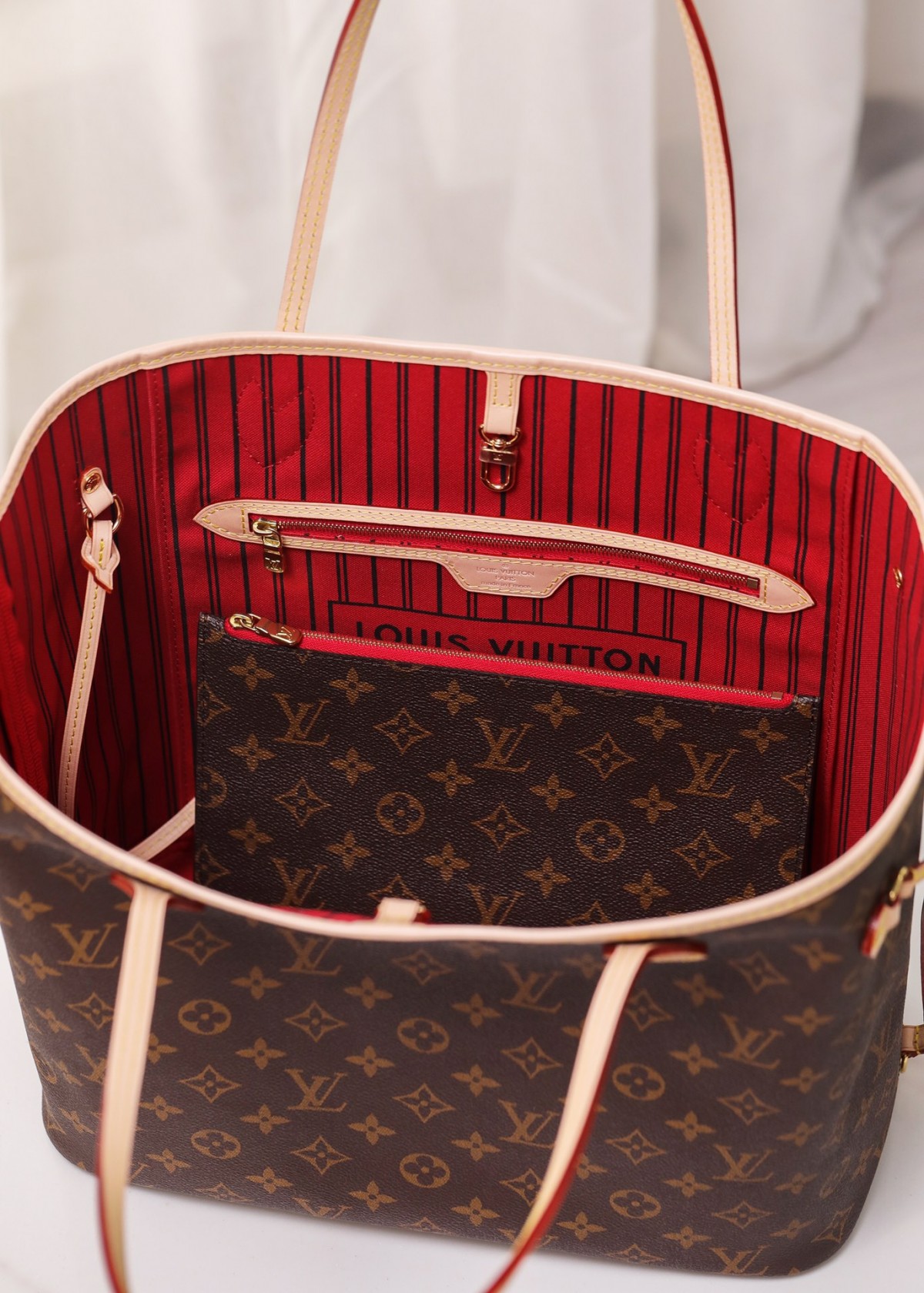 Shebag Louis Vuitton M41177  Neverfull medium size（2024 Oct updated）-Pangalusna kualitas palsu Louis Vuitton Kantong Toko Online, Replica desainer kantong ru