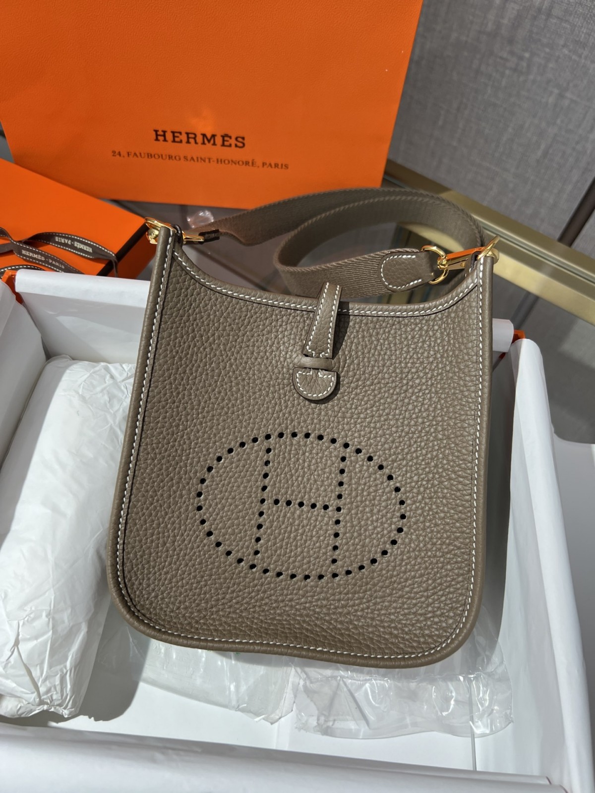 Shebag handmade Hermes evelyn 16 grey bag full review (2024 Oct updated)-بهترين معيار جي جعلي لوئس ويٽون بيگ آن لائين اسٽور، ريپليڪا ڊيزائنر بيگ ru