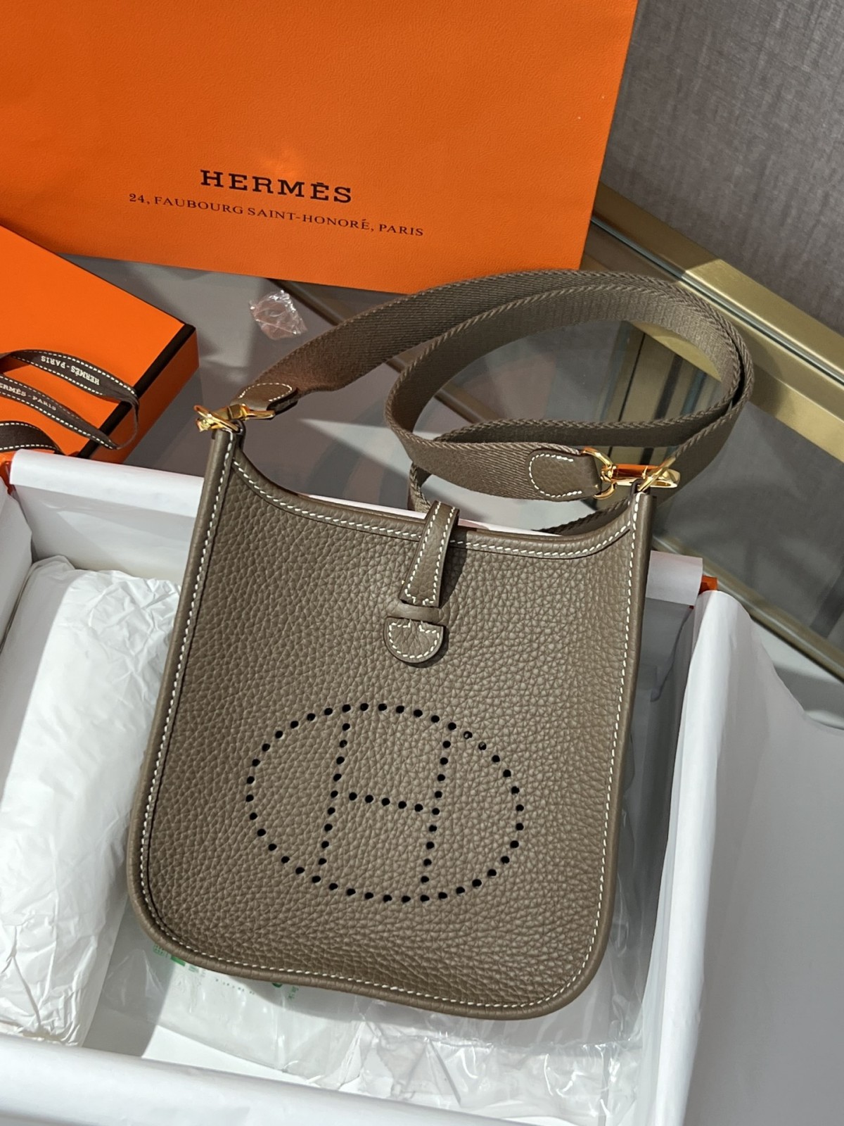 Shebag handmade Hermes evelyn 16 grey bag full review (2024 Oct updated)-ហាងអនឡាញកាបូប Louis Vuitton ក្លែងក្លាយដែលមានគុណភាពល្អបំផុត កាបូបអ្នករចនាម៉ូដចម្លង ru