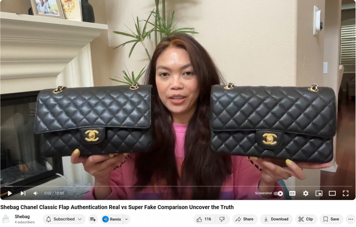 Shebag Chanel Classic Flap Authentication Real vs Super Fake Comparison Uncover the Truth-Magazin online de geanți Louis Vuitton fals de cea mai bună calitate, geantă de designer replica ru