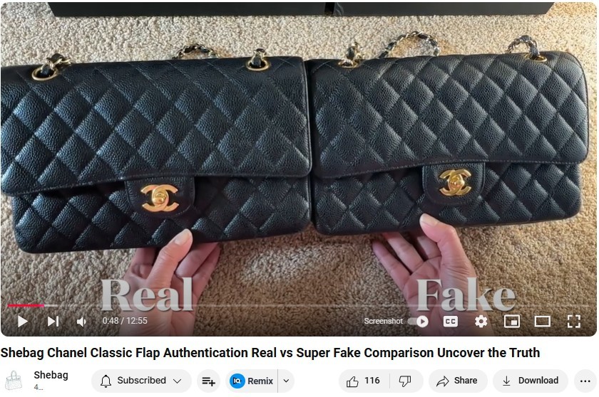 Shebag Chanel Classic Flap Authentication Real vs Super Fake Comparison Uncover the Truth-Tulaga sili ona lelei Fake Louis Vuitton Bag Faleoloa i luga ole laiga, Replica designer bag ru