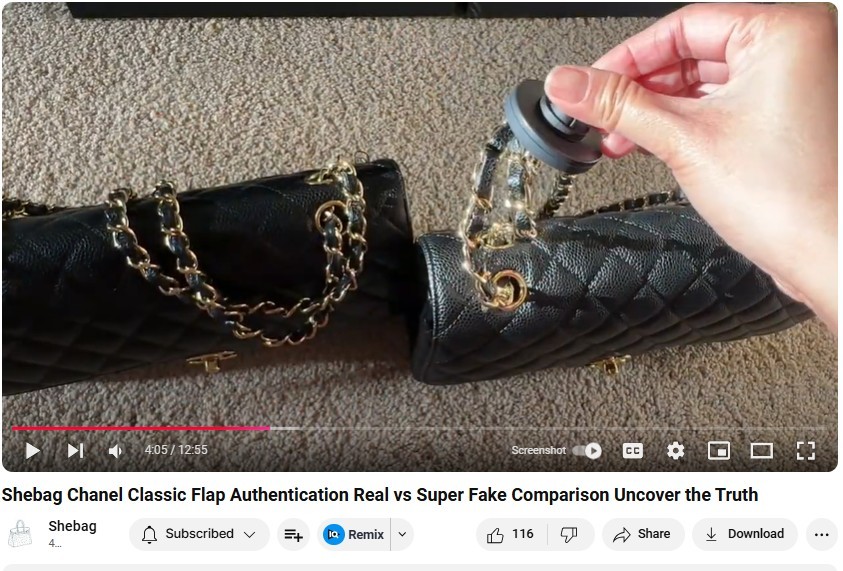 Shebag Chanel Classic Flap Authentication Real vs Super Fake Comparison Uncover the Truth-Magazin online de geanți Louis Vuitton fals de cea mai bună calitate, geantă de designer replica ru