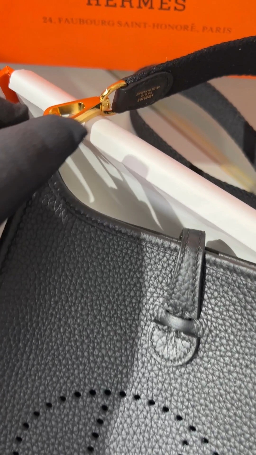 Shebag Hermes Evelyn 16 in black gold full review (2024 Nov updated)-Best Quality Fake designer Bag Review, Replica designer bag ru