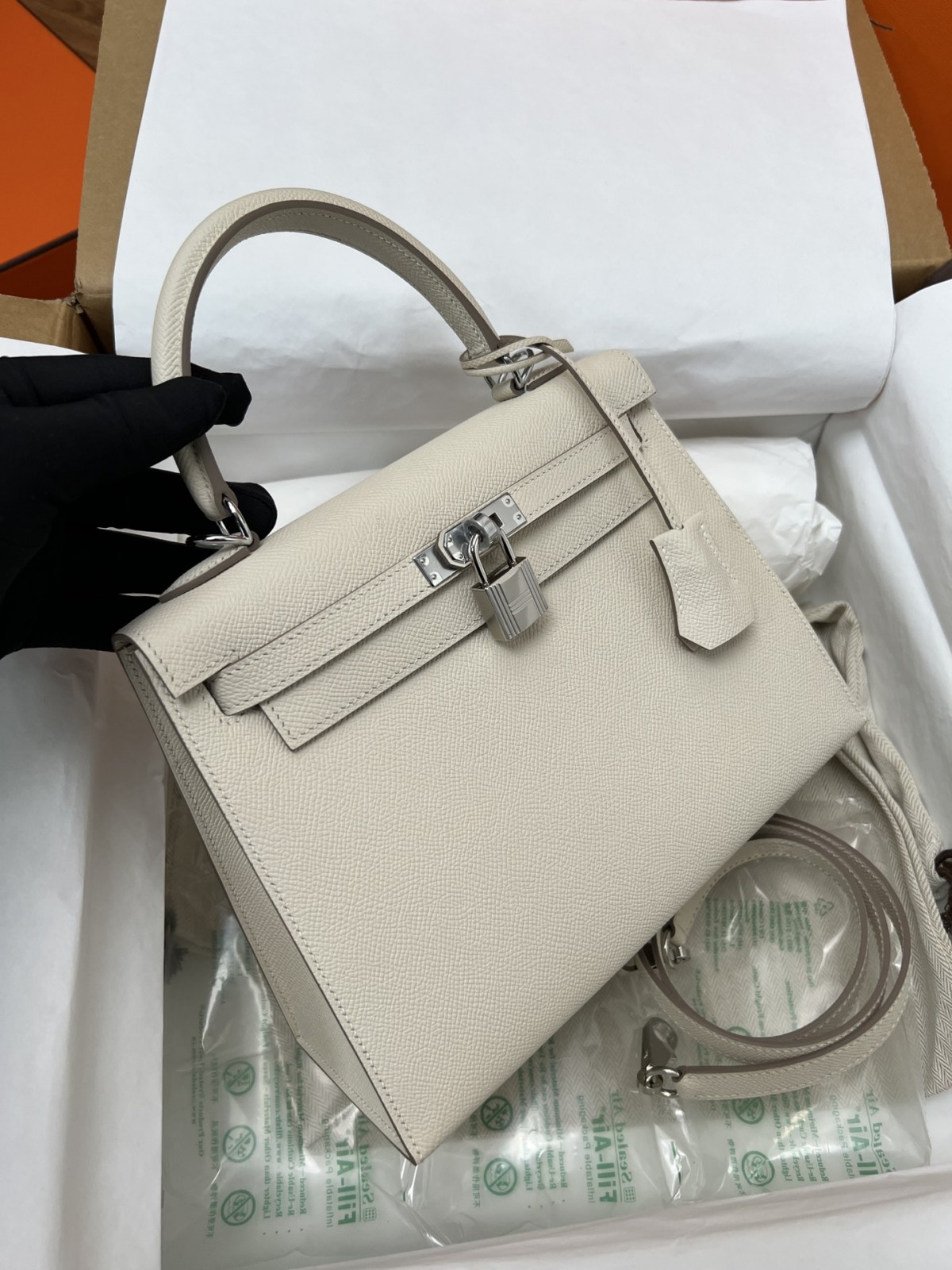 Shebag full handmade Hermes Kelly 25 in white Epsom leather full review （2024 Dec updated）-Best Quality Fake Louis Vuitton Bag Online Store, Replica designer bag ru