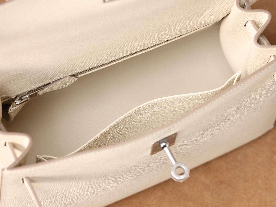 Shebag full handmade Hermes Kelly 25 in white Epsom leather full review （2024 Dec updated）-Best Quality Fake Louis Vuitton Bag Online Store, Replica designer bag ru