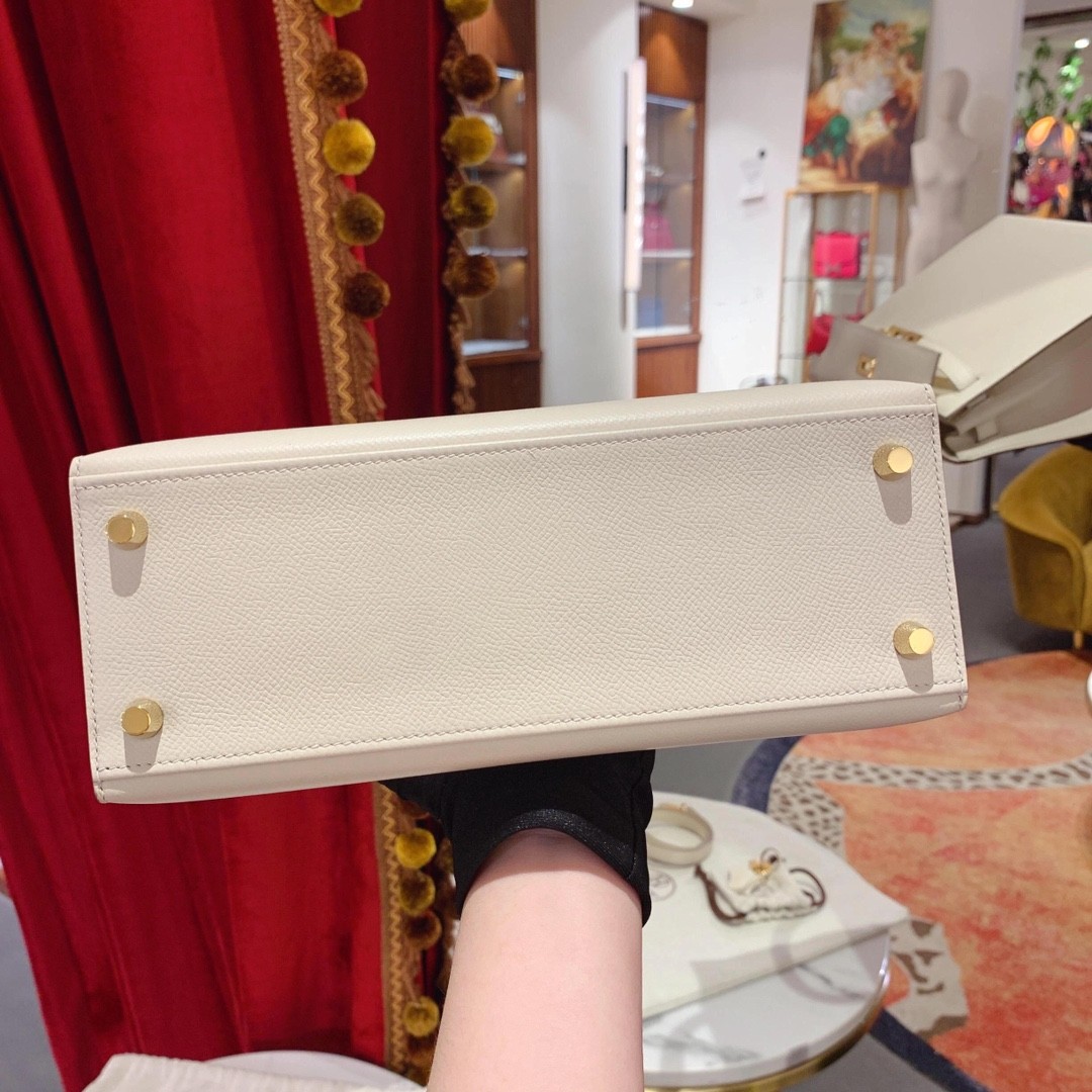 Shebag 15% off！And Hermes Kelly 25 snow white bag in gold hardware fully hand made review (2024 Dec updated)-Best Quality Fake Louis Vuitton сумка онлайн дүкөнү, Replica дизайнер сумка ru