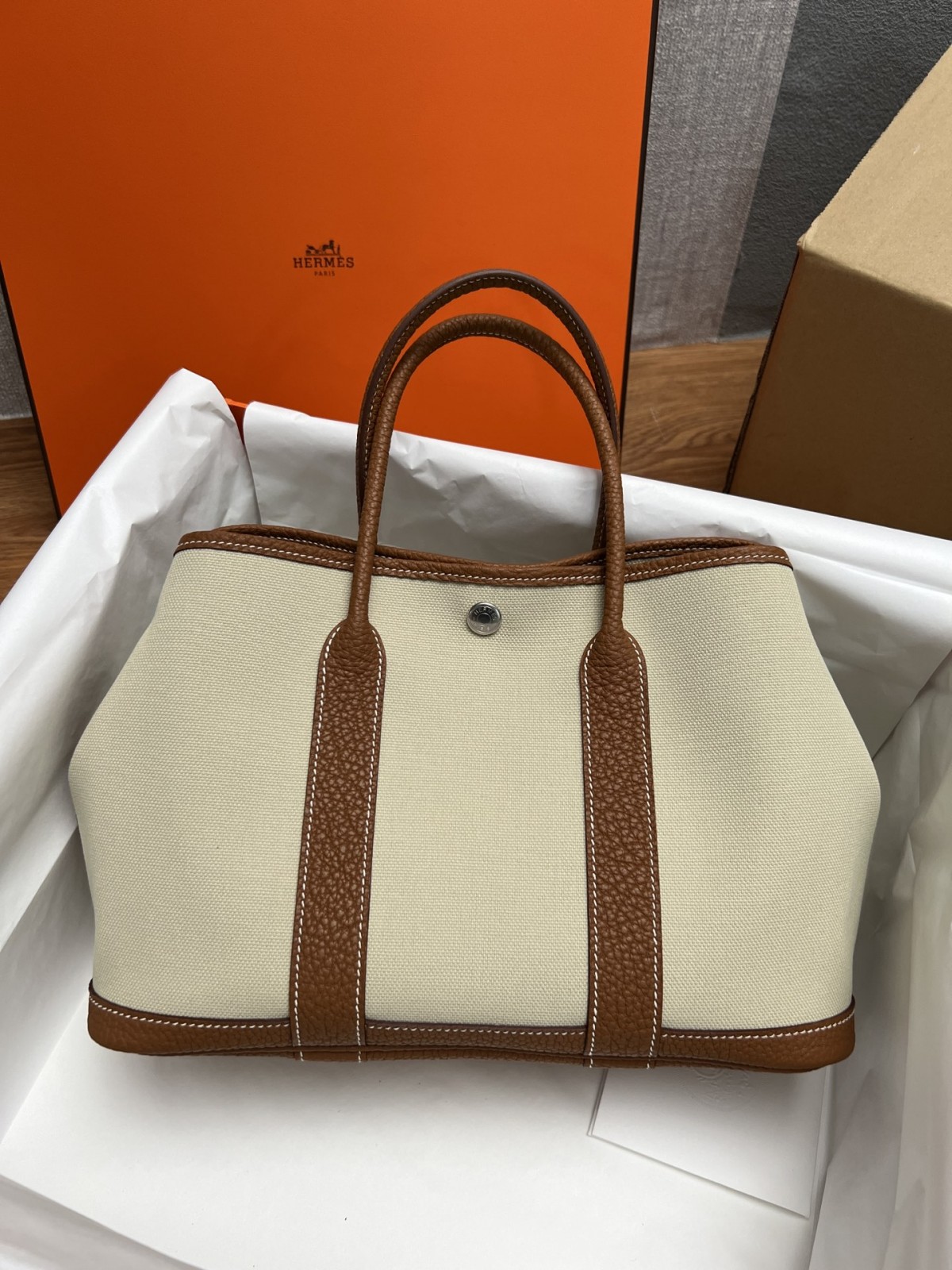 Shebag fully handmade Hermes Garden party canvas bag reivew (2024 Dec updated)-بہترین معیار کا جعلی لوئس ووٹن بیگ آن لائن اسٹور، ریپلیکا ڈیزائنر بیگ آر یو