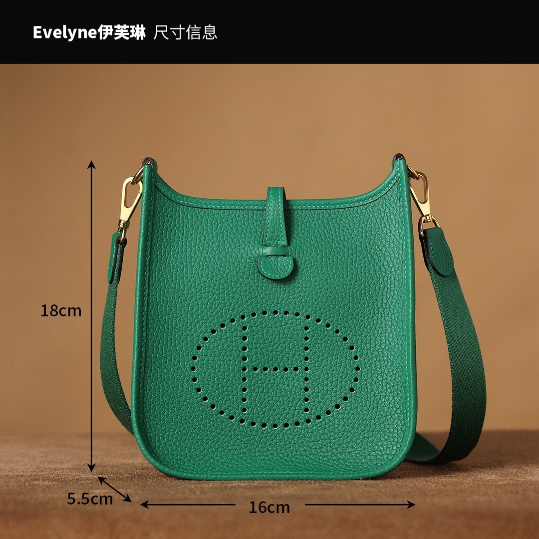 Shebag fully handmade Hermes Evelyne 16 bag in green togo reveiew(2024 Dec updated)-Toko Online Tas Louis Vuitton Palsu Kualitas Terbaik, Tas desainer replika ru