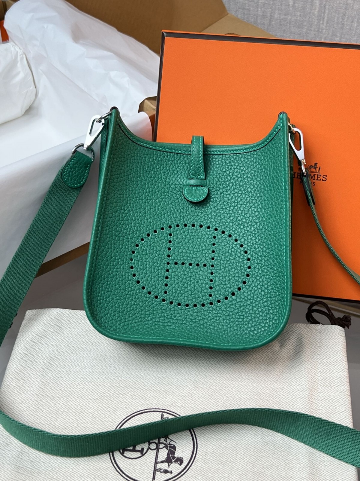 Shebag Hermes Evelyne 16 bag green togo silver hardware fully hand made (2024 Dec updated)-بهترين معيار جي جعلي لوئس ويٽون بيگ آن لائين اسٽور، ريپليڪا ڊيزائنر بيگ ru