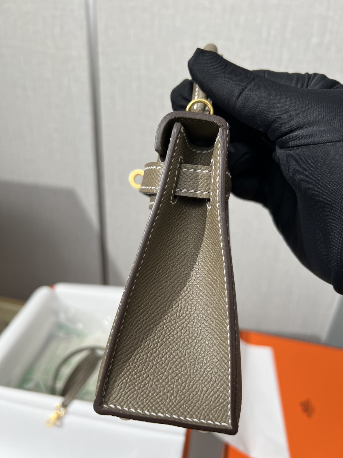 Shebag Hermes Mini Kelly 2 bag in grey togo leather (2024 Dec updated)-Negozio in linea della borsa falsa di Louis Vuitton di migliore qualità, borsa del progettista della replica ru